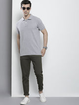 Men's Slim Fit Solid Mid Rise Stretchable Chinos