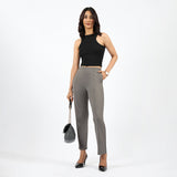 Women's Gray Formal Solid Pant