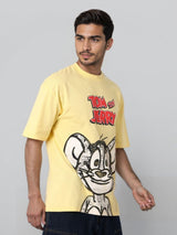 Men's Boxy Tom & Jerry Printed Round Neck Tshirt