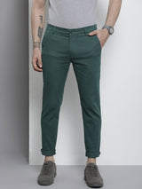 Men's Slim Fit Solid Mid Rise Stretchable Chinos