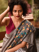 Women's Gray Silk Saree
