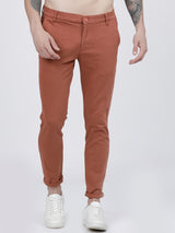 Men's Slim Fit Solid Mid Rise Chinos