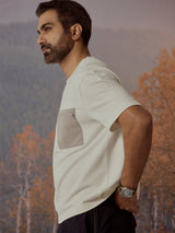 Men's White Casual Relaxed Fit Solid Half Sleeves Tshirt