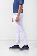 Men's White Casual Slim Fit Jeans