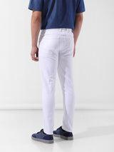 Men's White Casual Slim Fit Jeans