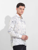 Men's Grey Casual Regular Fit Round Neck Full Sleeves Shirt