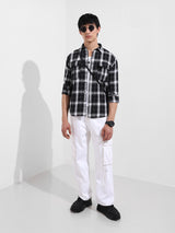 Men's Black Casual Regular Fit Round Neck Full Sleeves Shirt