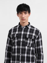 Men's Black Casual Regular Fit Round Neck Full Sleeves Shirt