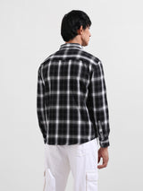 Men's Black Casual Regular Fit Round Neck Full Sleeves Shirt