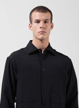 Men's Black Casual Regular Fit Round Neck Full Sleeves Shirt