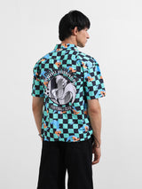 Men's Green Casual Baggy Fit Polo Collar Half Sleeves Shirt