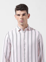 Men's Pink Casual Regular Fit Round Neck Full Sleeves Shirt