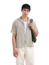 Men's Green Casual Regular Fit Polo Collar Half Sleeves Shirt