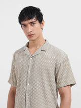 Men's Green Casual Regular Fit Polo Collar Half Sleeves Shirt