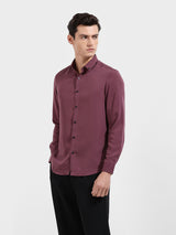 Men's Purple Casual Slim Fit Round Neck Full Sleeves Shirt