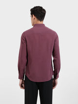 Men's Purple Casual Slim Fit Round Neck Full Sleeves Shirt