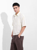 Men's Green Casual Baggy Fit Polo Collar Half Sleeves Shirt