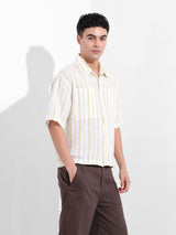 Men's Green Casual Baggy Fit Polo Collar Half Sleeves Shirt