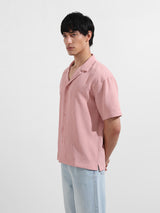 Men's Pink Casual Regular Fit Polo Collar Half Sleeves Shirt