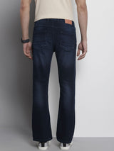 Men's Blue Bootcut Solid Mid Rise Jeans