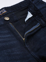 Men's Blue Bootcut Solid Mid Rise Jeans
