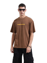 Men's Brown Casual Regular Fit Crew Neck Half Sleeves Tshirt