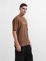 Men's Brown Casual Regular Fit Crew Neck Half Sleeves Tshirt