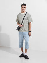 Men's Grey Casual Regular Fit Crew Neck Half Sleeves Tshirt