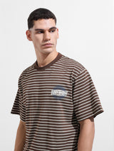 Men's Brown Casual Regular Fit Crew Neck Half Sleeves Tshirt