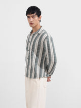 Men's Green Casual Slim Fit Round Neck Full Sleeves Shirt