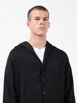 Men's Black Casual Regular Fit Solid Full Sleeves Shirt