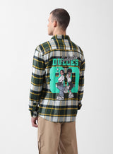 Men's Green Casual Regular Fit Polo Collar Full Sleeves Shirt