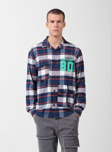 Men's Blue Casual Regular Fit Polo Collar Full Sleeves Shirt