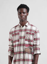 Men's White Casual Regular Fit Polo Collar Full Sleeves Shirt