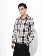 Men's Black Casual Checked Full Sleeves Shirt