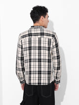 Men's Black Casual Checked Full Sleeves Shirt