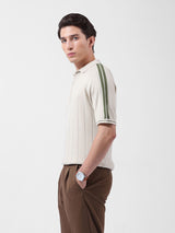 Men's White Casual Slim Fit Solid Half Sleeves Tshirt