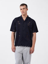 Men's Blue Casual Regular Fit Solid Half Sleeves Shirt