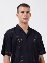 Men's Blue Casual Regular Fit Solid Half Sleeves Shirt