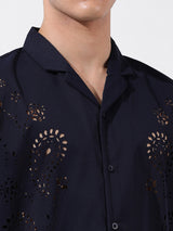 Men's Blue Casual Regular Fit Solid Half Sleeves Shirt