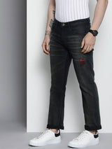 Men's Slim Straight Fit Solid Mid Rise Stretchable Jeans
