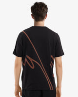 Men's Black Casual Regular Fit Printed Half Sleeves Tshirt