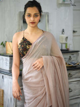 Women's Brown Mul Cotton Modal Saree