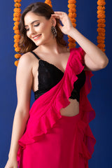 Women's Black Self Design Nylon Bra