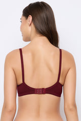 Women's Red Solid Cotton Bra