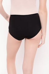Women's Black Solid Cotton Maternity Panty