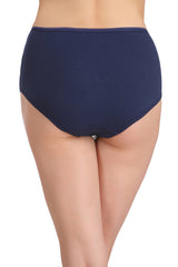 Women's Blue Solid Cotton Maternity Panty