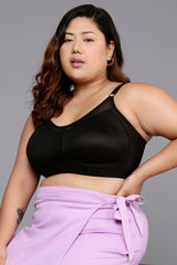 Women's Black Solid Cotton Bra