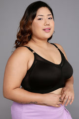 Women's Black Solid Cotton Bra