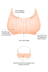 Women's Purple Self Design Cotton Bra